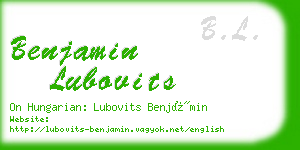 benjamin lubovits business card